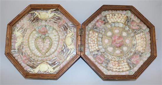 A 19th century shellwork Sailors Valentine, 9in.